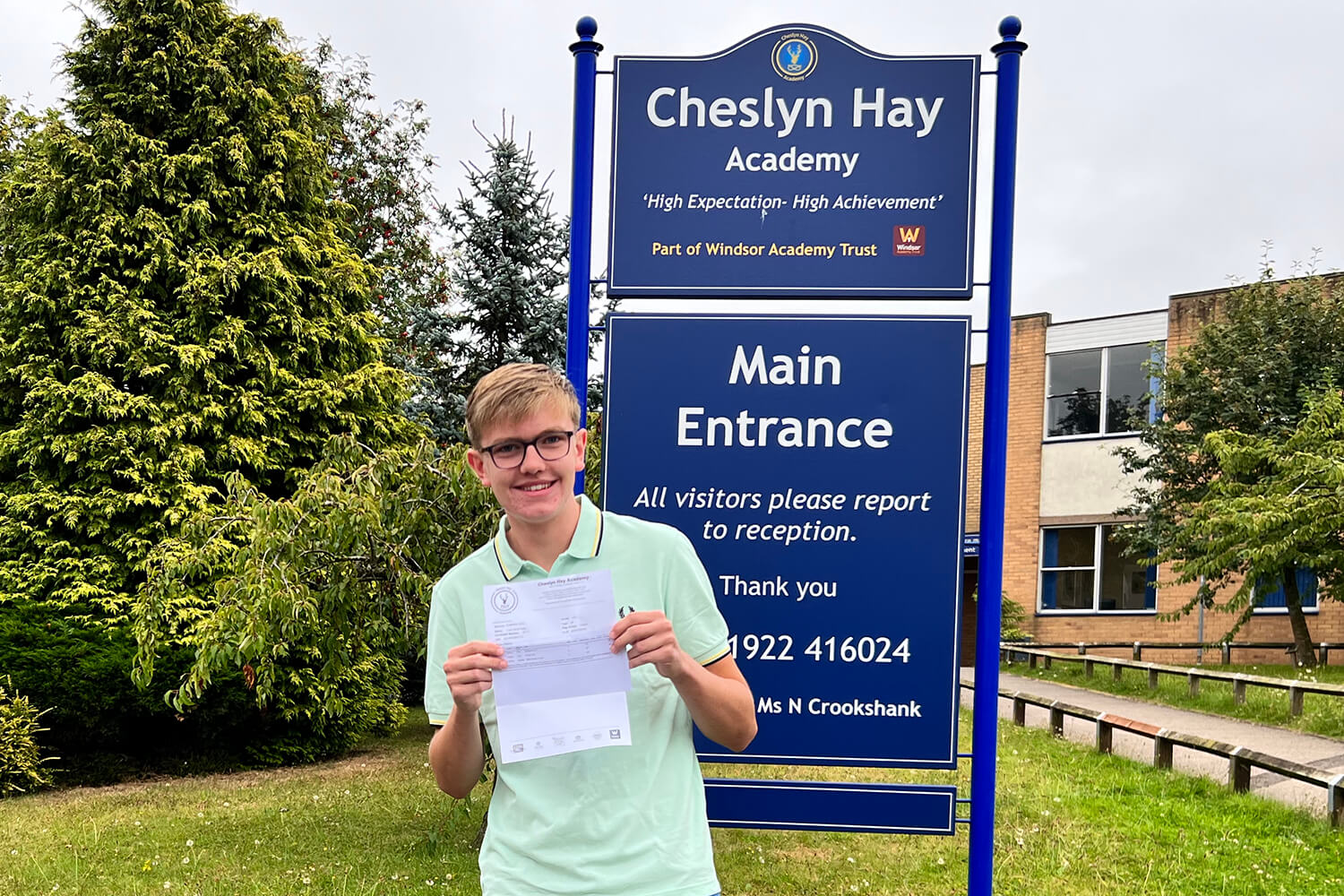cheslyn hay student celebrates a level results